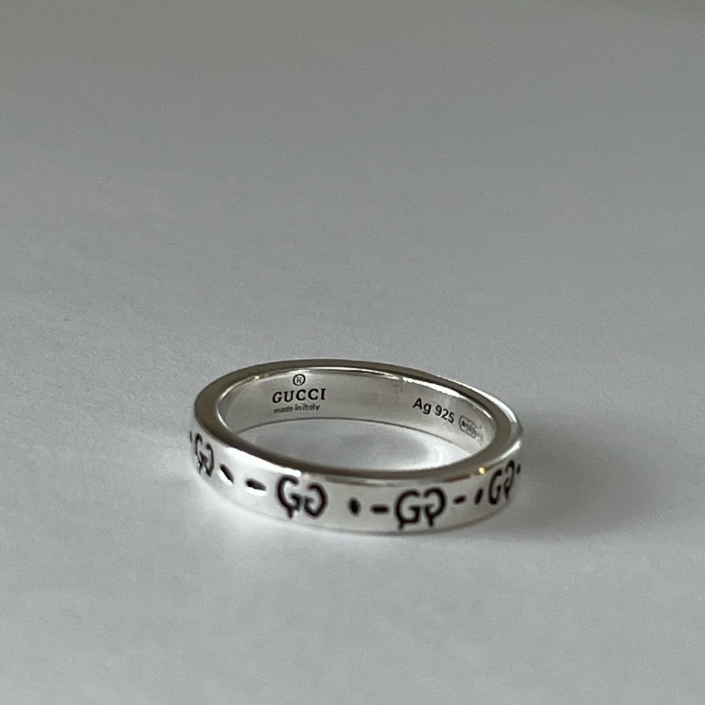 GUCCI 925 sterling Silver Ring Slim Ghost Size 7
